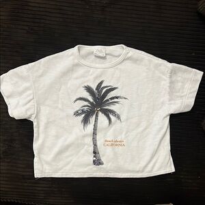Zara Kids White Palm Tree T-Shirt